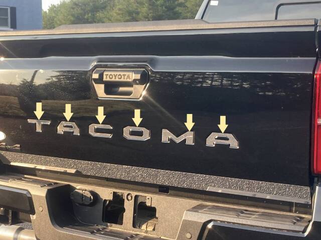 QAA Polished Tacoma Tailgate Letter Inserts 6Pc Fits 24-26 Tacoma