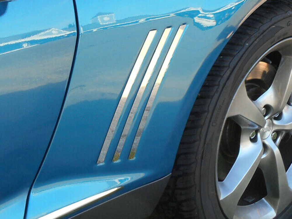 QAA SV50100 Polished Side Vent Trim 6Pc Fits 10-15 Camaro Coupe