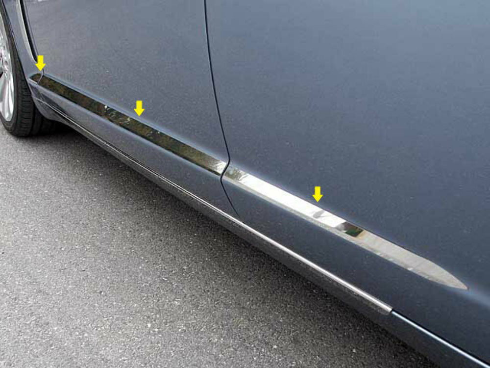 QAA TH29099 Polished Rocker Panel Trim 6Pc Fits 09-15 XF Sedan