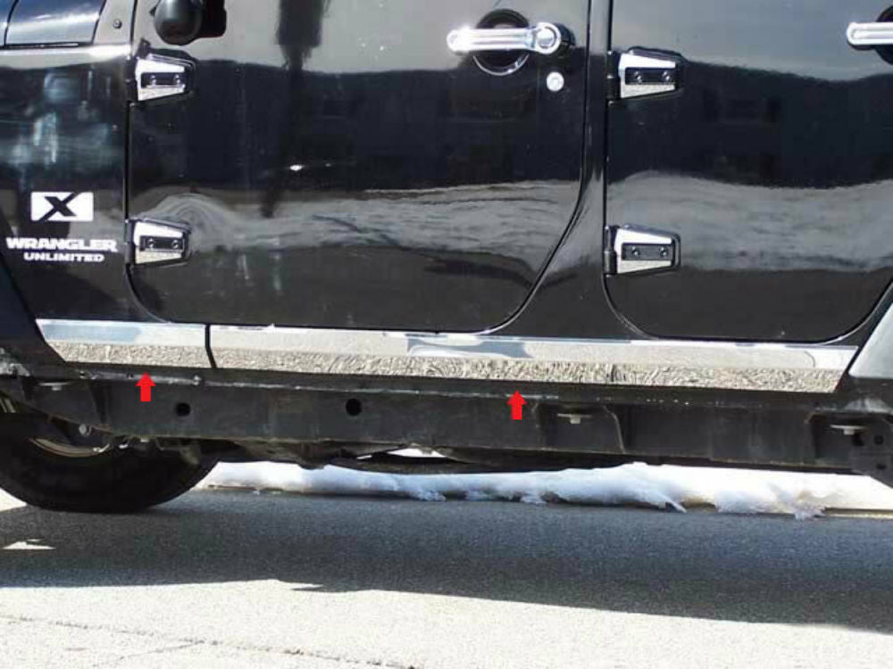 QAA TH47085 Polished Rocker Panel Trim 4Pc Fits 07-18 Wrangler JK