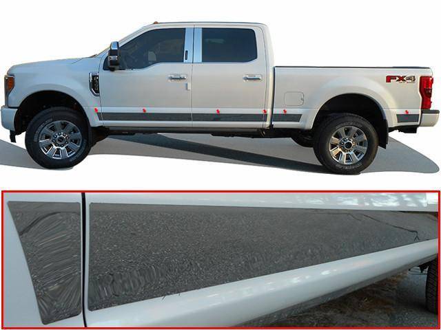 QAA Polished Upper Rocker Trim 12Pc Fits 17-22 Super Duty Super Cab