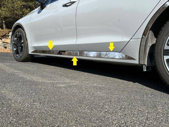 QAA TH71805 Polished Lower Rocker Trim 4Pc Fits 21-26 K5 Sedan