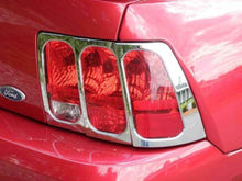 Load image into Gallery viewer, QAA TL39351 Chrome Tail Light Bezels 2Pc Fits 99-04 Mustang Coupe