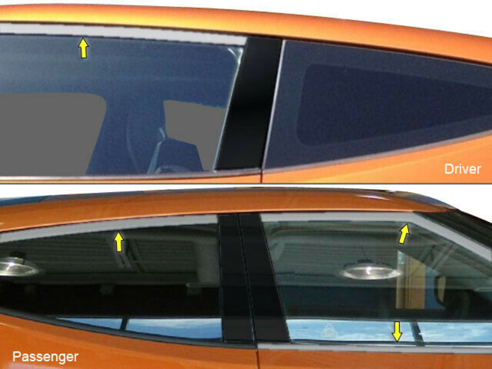 QAA WP13321 Polished Window Trim 4Pc Fits 13-17 Veloster