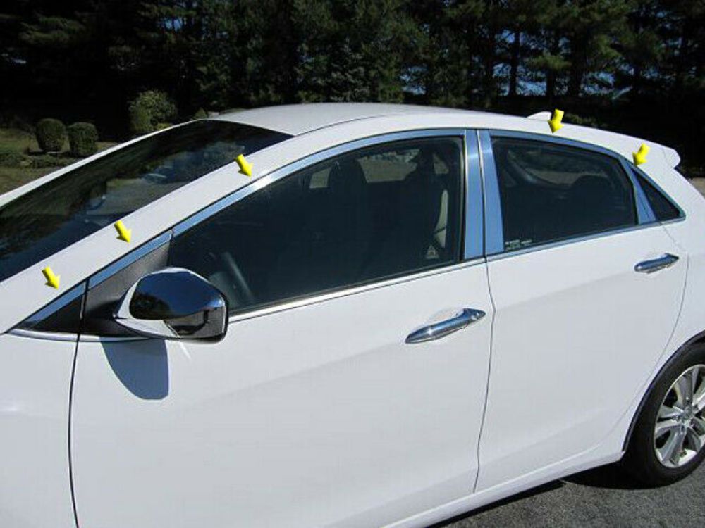 QAA WP13346 Polished Window Trim 10Pc Fits 13-17 Elantra