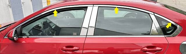 QAA WP19812 Polished Window Trim 6Pc Fits 19-24 Forte Sedan