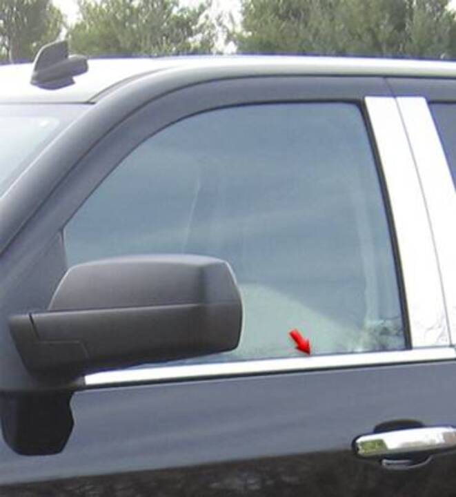 QAA Polished Window Sill Face Trim Set 2Pc Fits 14-18 Silverado
