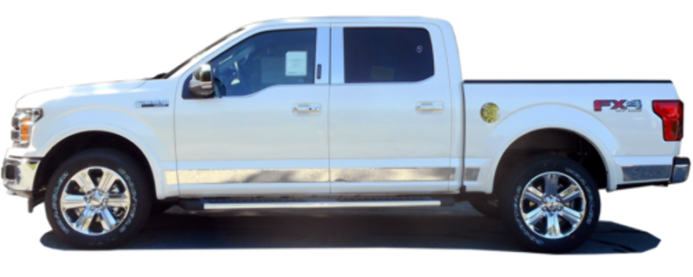 QAA WS55316 Polished Window Sill Trim 4Pc Fits 15-20 F-150 Crew Cab