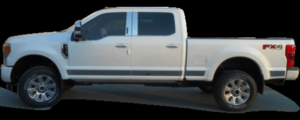 WS57323 Polished Window Sill Trim 4Pc Fits 17-22 Super Duty Crew Cab