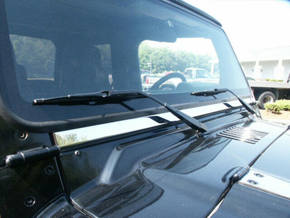 WT45090 Polished Windshield Accent Trim 1Pc Fits 97-06 Wrangler TJ