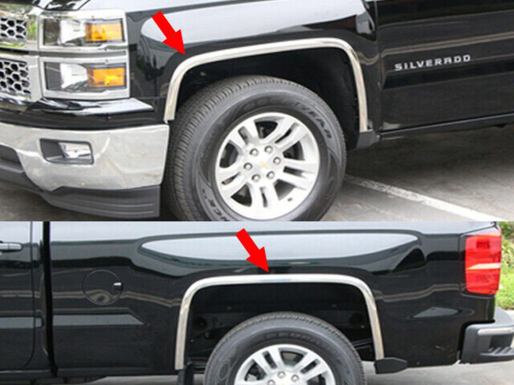 WZ56181 Polished Fender Trim 4Pc Fits 19-19 Silverado Extended Cab