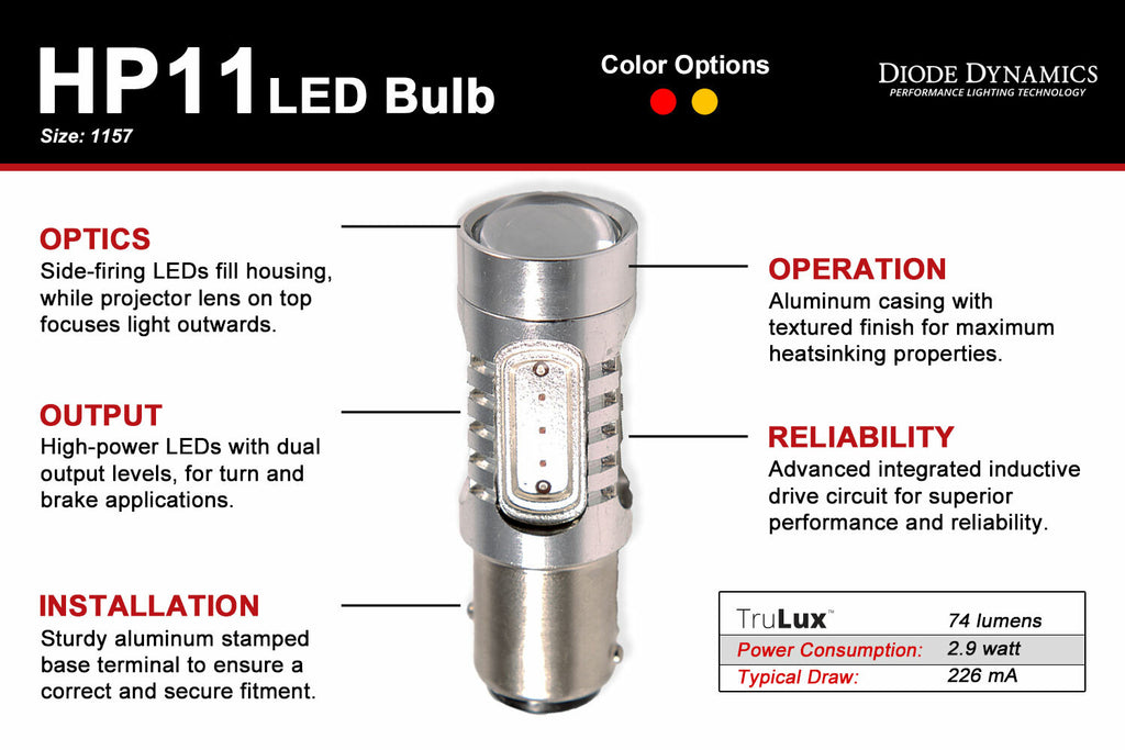 Diode Dynamics DD0010P HP11 Amber Bulbs