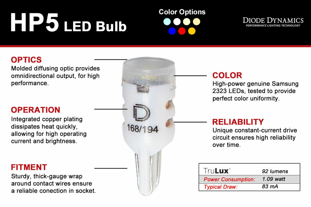 Diode Dynamics DD0026P HP5 Blue Bulbs