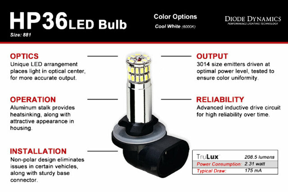 Diode Dynamics DD0126P HP36 Multicolor Bulbs