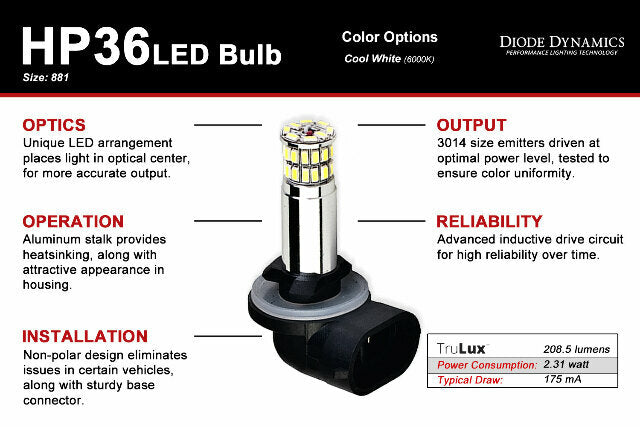 Diode Dynamics DD0126P HP36 Multicolor Bulbs
