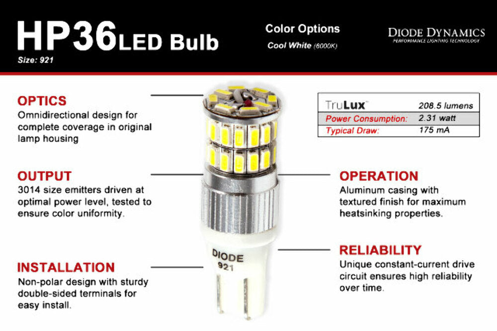 Diode Dynamics DD0143P HP36 Cool White Bulbs