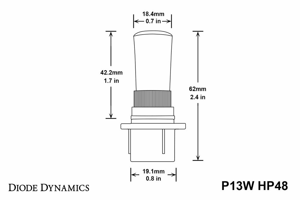 Diode Dynamics DD0188P P13W HP48 LED Bulbs Cool White Pair