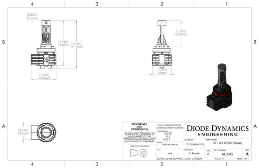 Diode Dynamics DD0483P H11/H8/H9 White SL2 Pro LED Bulbs (pair)