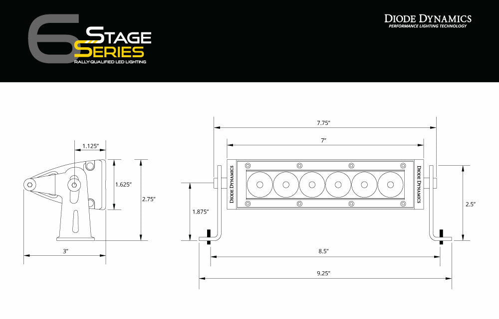 Diode Dynamics DD5036S Amber LED Light Bar