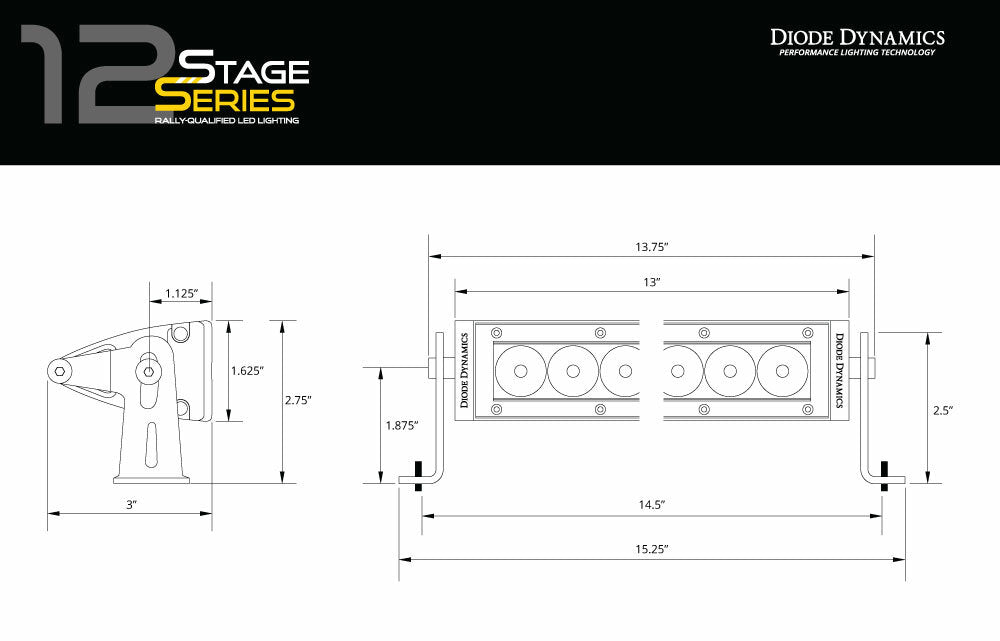 Diode Dynamics DD5037S Amber LED Light Bar