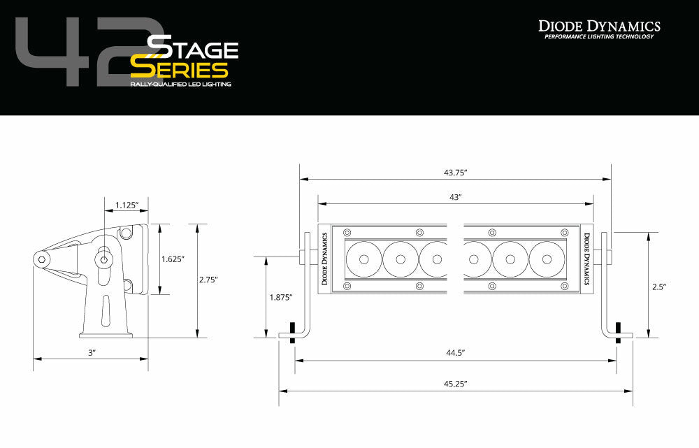 Diode Dynamics DD5042 Amber LED Light Bar