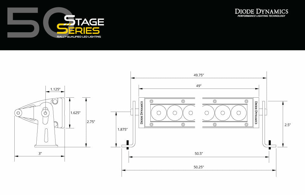 Diode Dynamics DD5057 Amber LED Light Bar