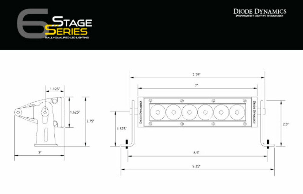 Diode Dynamics DD6040S Amber LED Light Bar