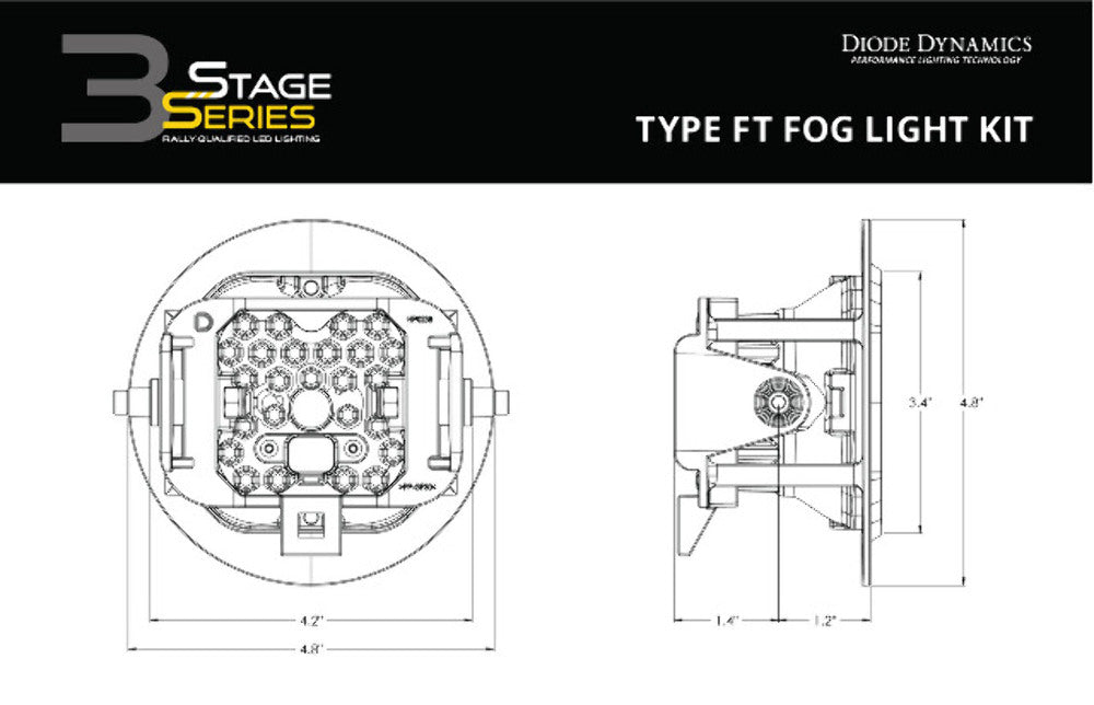 Diode Dynamics DD6232 Yellow Fog Lights