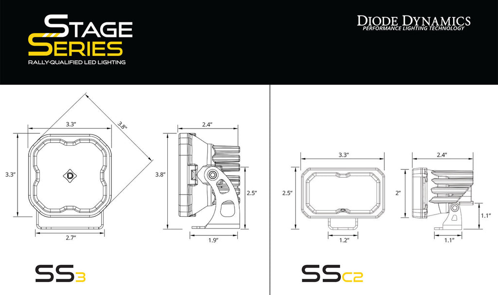 Diode Dynamics DD6582 Mounting Brackets