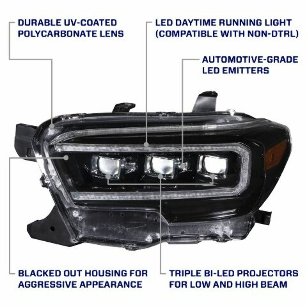 Form Lighting FL0001 LED Headlights w/ White DRL For 2016-2023 Tacoma