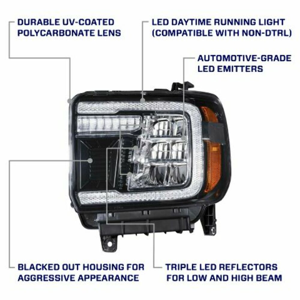 Form Lighting FL0011 LED Reflector Headlights For 2014-2018 Sierra 1500