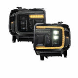 Form Lighting FL0023 LED Headlights w/ Amber DRL For 2014-2018 Sierra 1500