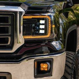 Form Lighting FL0023 LED Headlights w/ Amber DRL For 2014-2018 Sierra 1500
