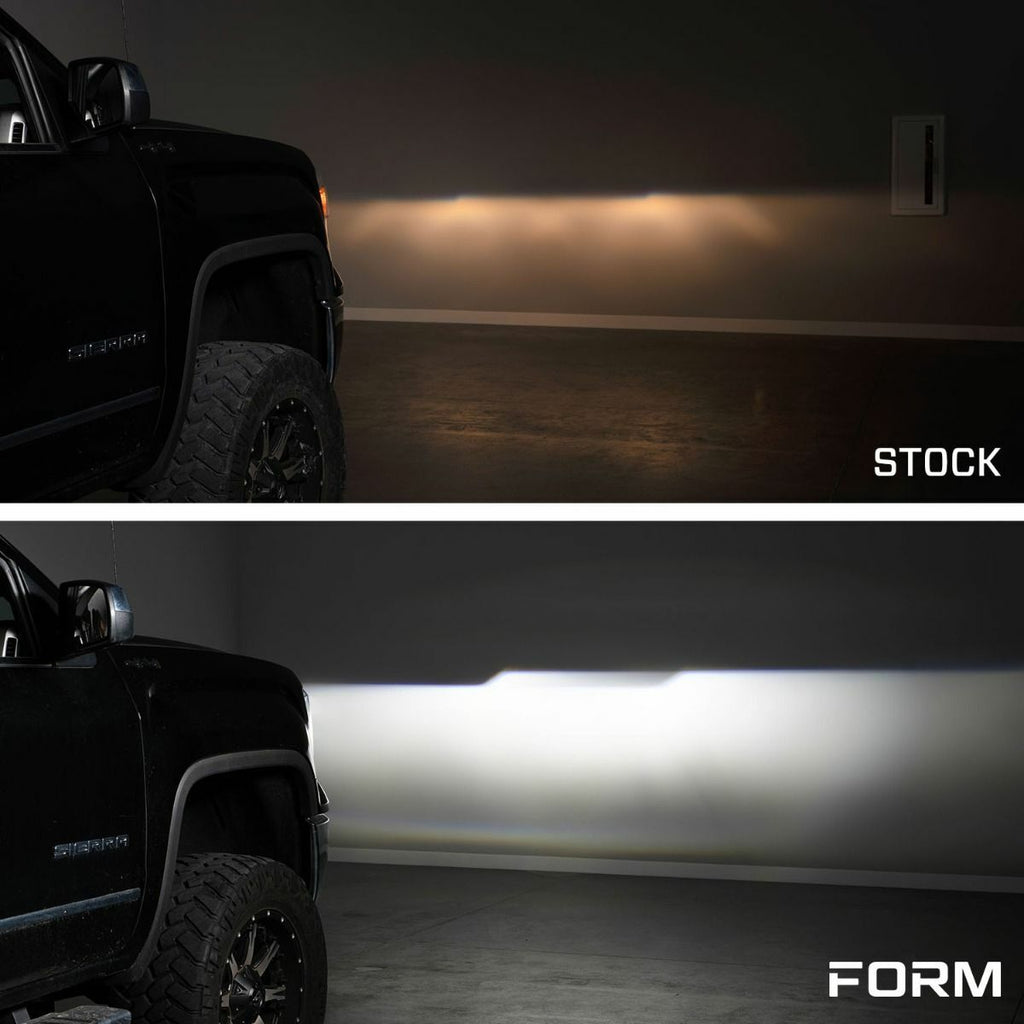 Form Lighting FL0023 LED Headlights w/ Amber DRL For 2014-2018 Sierra 1500