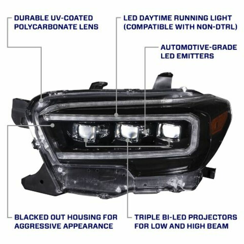 Form Lighting FL0076 LED Headlights w/ Amber DRL For 2016-2023 Tacoma