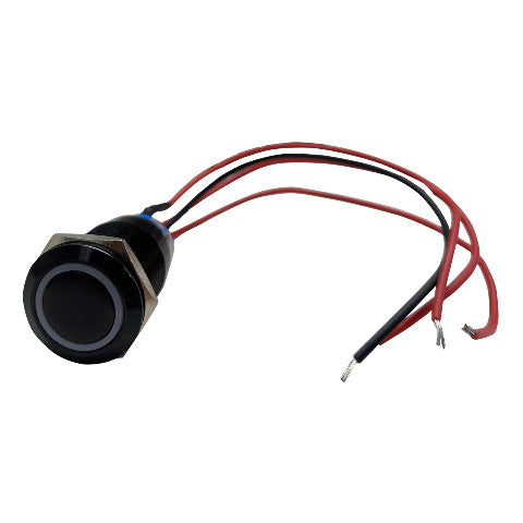 Race Sport RS-B19MM-LEDB 19mm Black 2-Position On/Off Switch BLUE 12V
