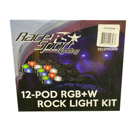 Race Sport RS12PRGBW 12-POD RGB+W Hi-Power Rock Light Complete Kit