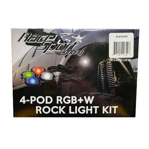 Race Sport RS4PRGBW 4-POD RGB+W Hi-Power Rock Light Complete Kit