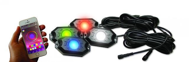 Race Sport RS4PRGBW 4-POD RGB+W Hi-Power Rock Light Complete Kit