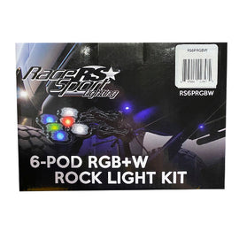 Race Sport RS6PRGBW NEW 6-POD RGB+W Hi-Power Rock Light Complete Kit