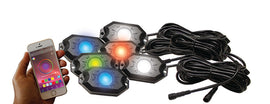 Race Sport RS6PRGBW NEW 6-POD RGB+W Hi-Power Rock Light Complete Kit