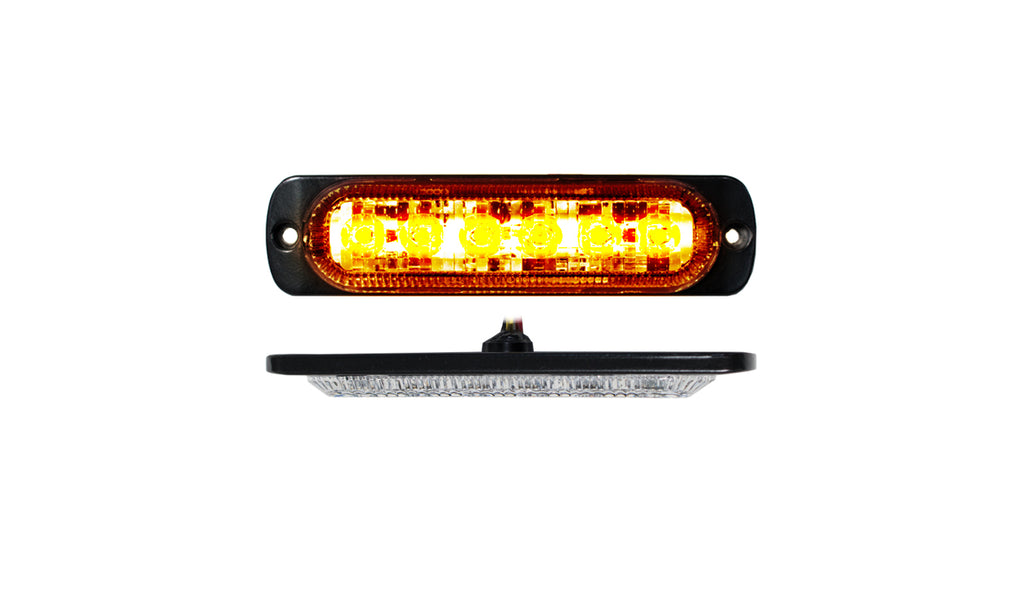 Race Sport RS70016A 6-LED Ultra Slim 19-Flash Pattern Marker Strobe Light Amber