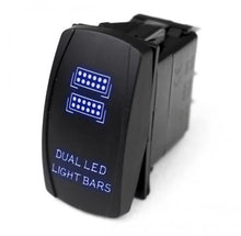 Load image into Gallery viewer, Race Sport RSLJ35B LED Rocker Switch w Blue LED Radiance Dual LED Light Bar