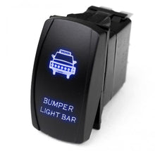 Load image into Gallery viewer, Race Sport RSLJ3B LED Rocker Switch w Blue LED Radiance Bumper Light Bar