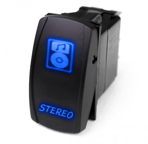 Race Sport RSLS23B LED Rocker Switch w BLUE LED Radiance Stereo