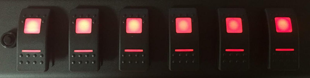 sPOD 700-Mod-LED-R Modular 6 Switch Panel w Dual LED Red Switches