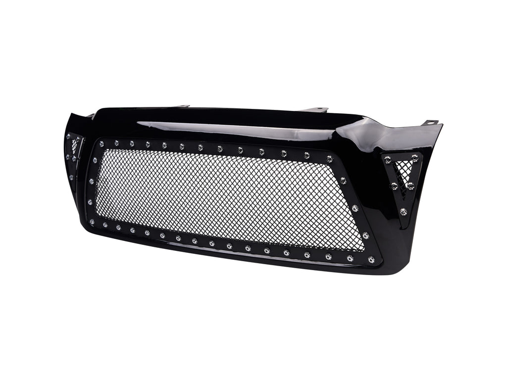 Armordillo 7161443 Gloss Black Studded Mesh Grille For 2005-2011 Tacoma