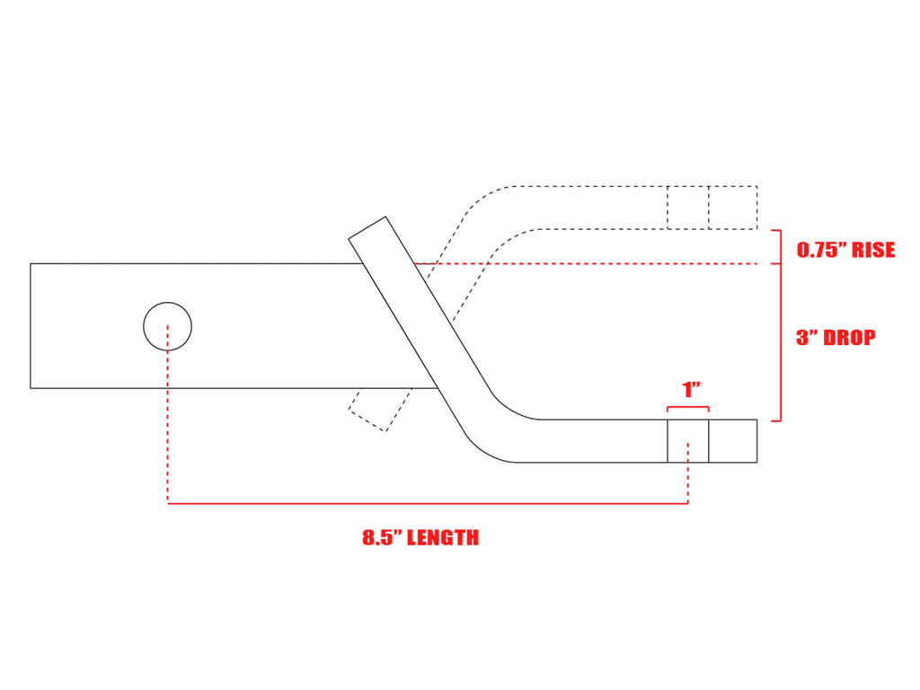 Armordillo 7161504 3" Drop Down Hitch For 2" Reciever 5,000 lbs.