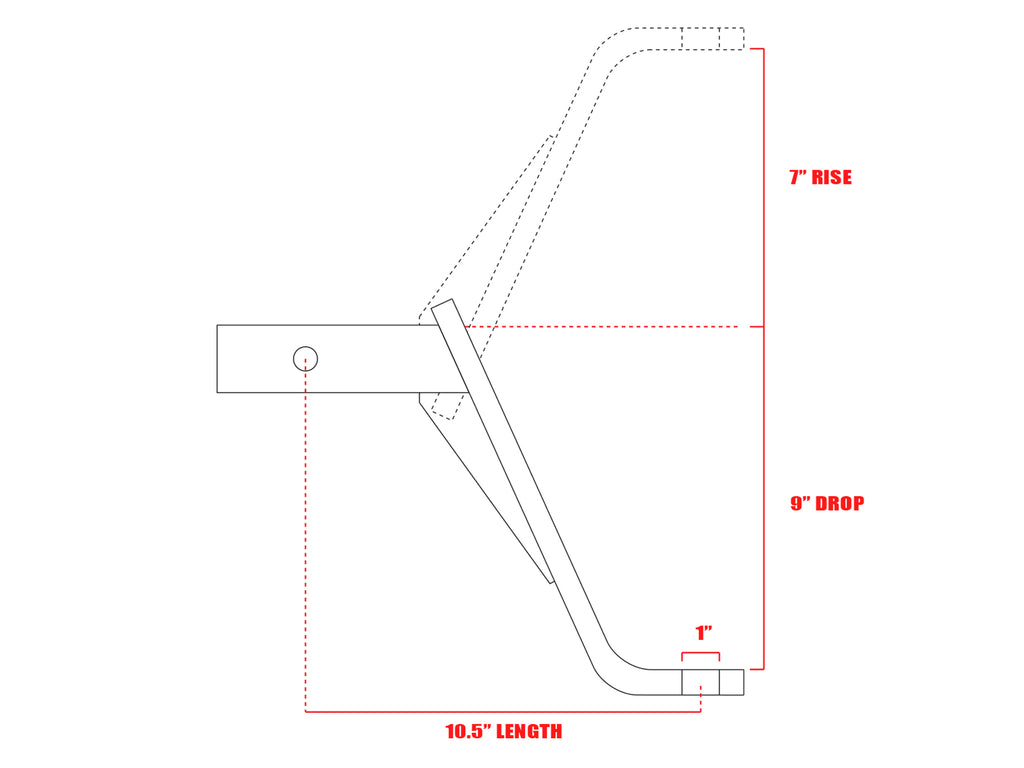 Armordillo 7161535 9" Drop Down Hitch For 2" Reciever 5,000 lbs.