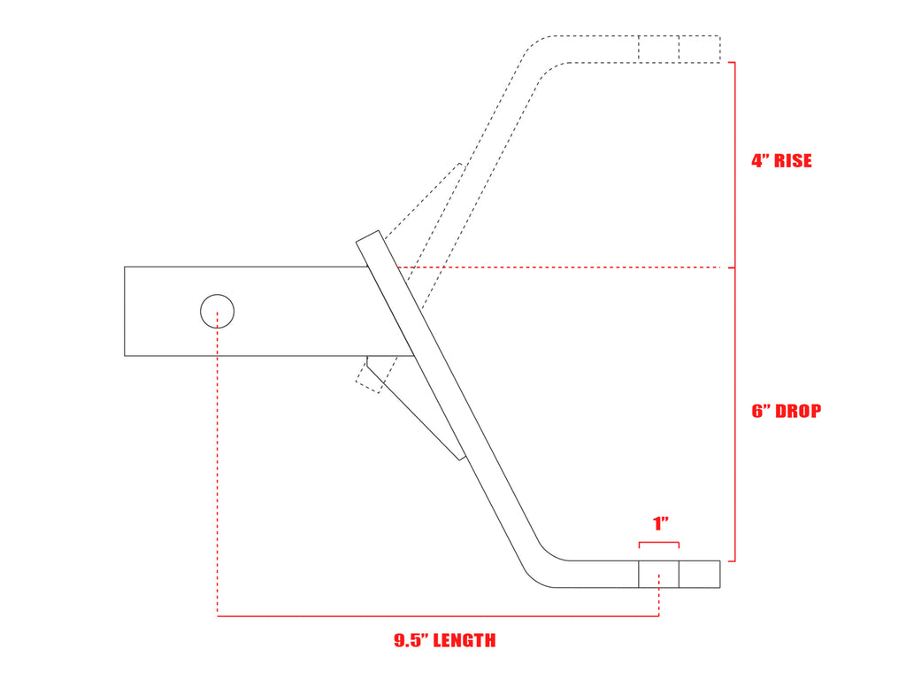 Armordillo 7161559 6" Drop Down Hitch For 2" Reciever 5,000 lbs.